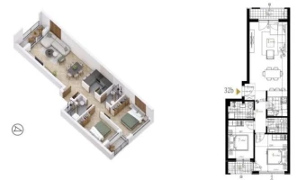 Stan, Trosoban<br>69 m<sup>2</sup>, Centar