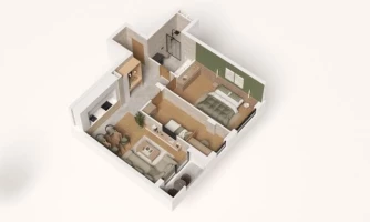 Apartment, Three-room apartment<br>61 m<sup>2</sup>, Telep - severni