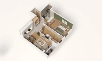 Apartment, Three-room apartment<br>61 m<sup>2</sup>, Telep - severni