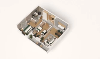 Apartment, Three-room apartment<br>61 m<sup>2</sup>, Telep - severni