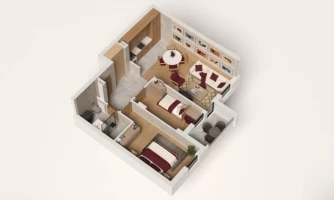 Wohnung, 2.5-Zimmer Wohnung<br>56 m<sup>2</sup>, Telep - južni