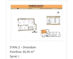 Wohnung, 2-Zimmer Wohnung<br>50 m<sup>2</sup>, Salajka