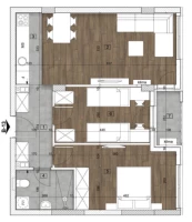 Stan, Trosoban<br>62 m<sup>2</sup>, Somborski bulevar