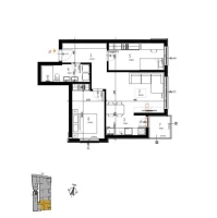 Stan, Trosoban<br>61 m<sup>2</sup>, Satelit