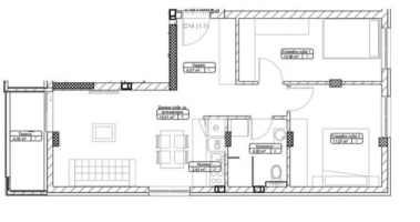 Стан, Трособан<br>61 m<sup>2</sup>, Telep - južni