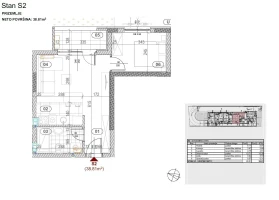 Apartment, Two-room apartment (one bedroom)<br>39 m<sup>2</sup>, Somborski bulevar