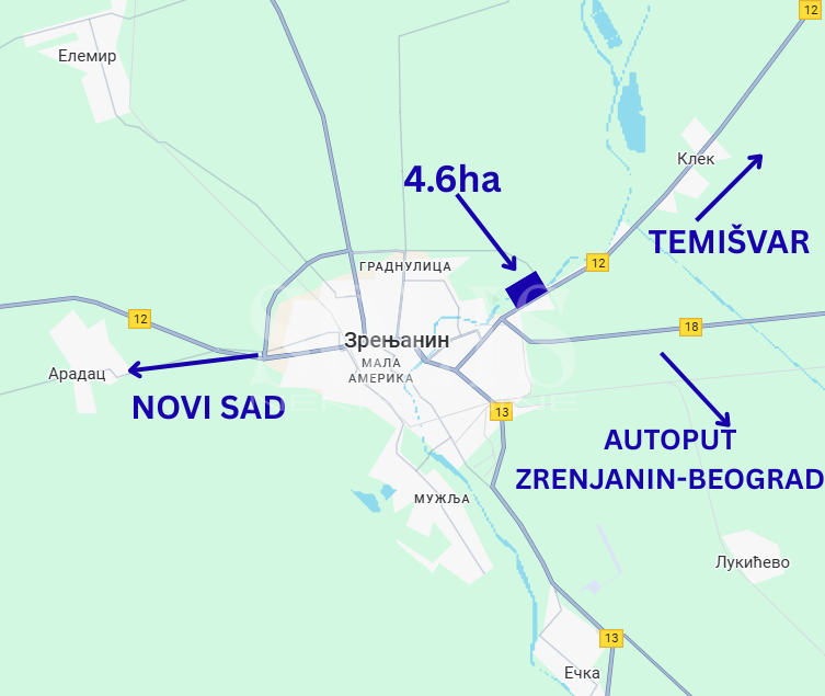 ZEMLJIŠTE  4,6ha, ZRENJANIN